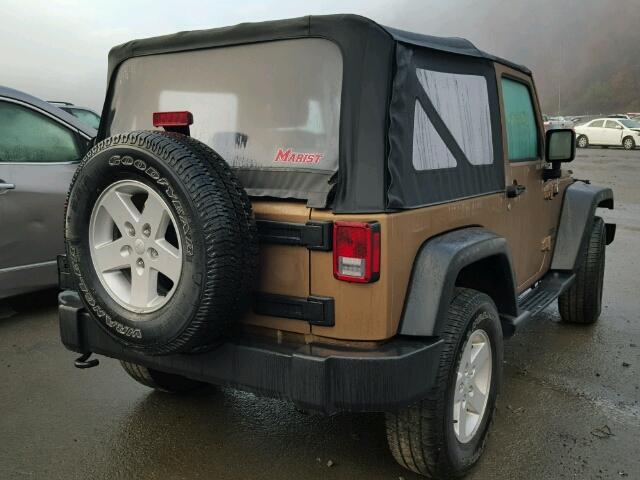 1C4AJWAGXFL714936 - 2015 JEEP WRANGLER S 棕色 照片 4