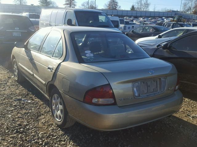 3N1CB51D72L621282 - 2002 NISSAN SENTRA XE BEIGE photo 3