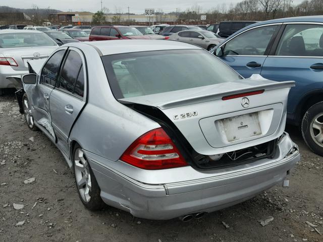 WDBRF52H77F934216 - 2007 MERCEDES-BENZ C 230 SILVER photo 3