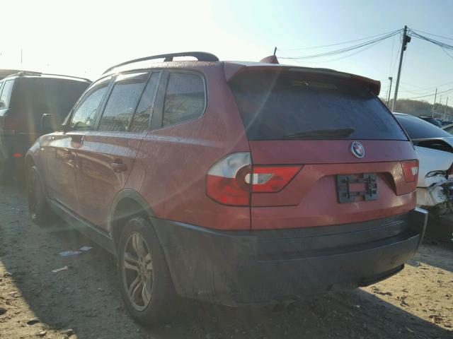 WBXPA93435WD18879 - 2005 BMW X3 3.0I RED photo 3