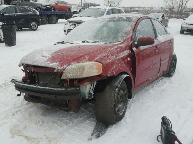 KL1TD55627B048374 - 2007 CHEVROLET AVEO BASE RED photo 2
