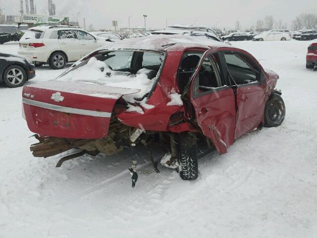 KL1TD55627B048374 - 2007 CHEVROLET AVEO BASE RED photo 4