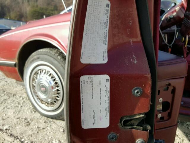 1G3HN54C6JW402237 - 1988 OLDSMOBILE DELTA 88 R RED photo 10