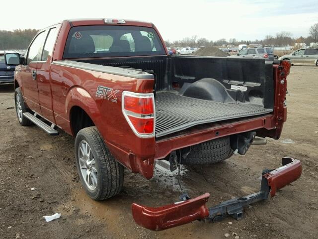 1FTFX1EFXEKF03183 - 2014 FORD F150 SUPER BURGUNDY photo 3