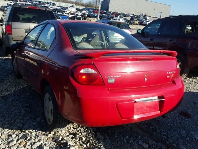 1B3ES26C14D619509 - 2004 DODGE NEON BASE RED photo 3