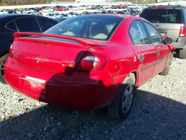 1B3ES26C14D619509 - 2004 DODGE NEON BASE RED photo 4