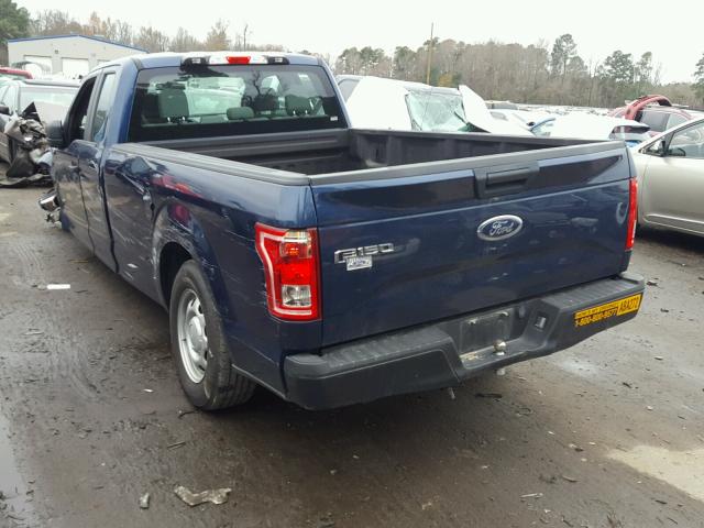 1FTEX1CP9GKD66280 - 2016 FORD F150 SUPER BLUE photo 3