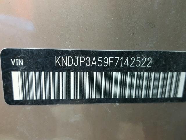 KNDJP3A59F7142522 - 2015 KIA SOUL + TAN photo 10