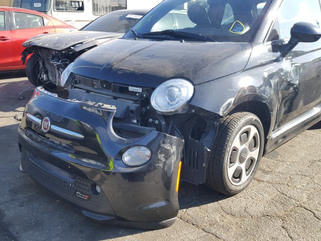 3C3CFFGE8DT714097 - 2013 FIAT 500 ELECTR BLACK photo 9