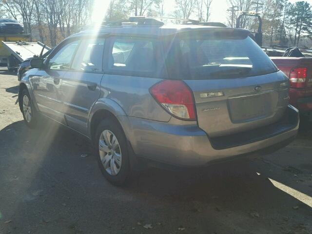 4S4BP60C386339681 - 2008 SUBARU OUTBACK SILVER photo 3