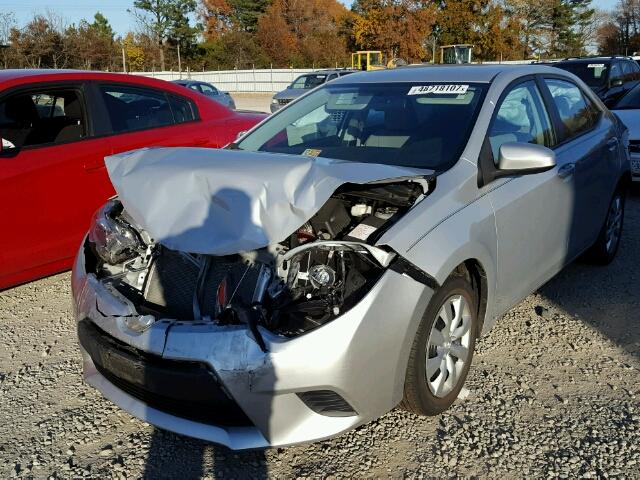 2T1BURHE8EC036596 - 2014 TOYOTA COROLLA L SILVER photo 2