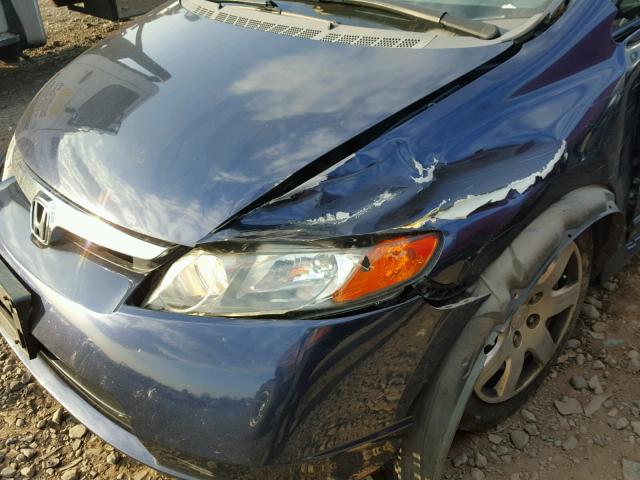 1HGFA16526L122805 - 2006 HONDA CIVIC LX BLUE photo 9