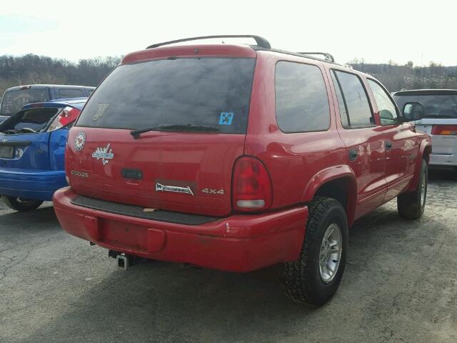 1B4HS28Y9XF519510 - 1999 DODGE DURANGO RED photo 4