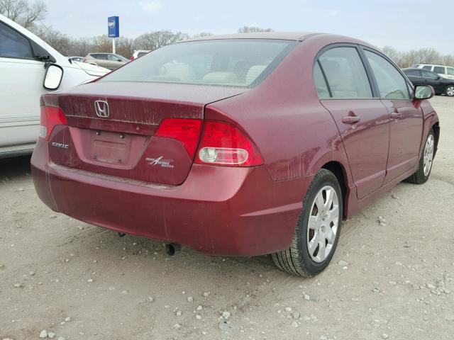 1HGFA16567L014415 - 2007 HONDA CIVIC LX MAROON photo 4