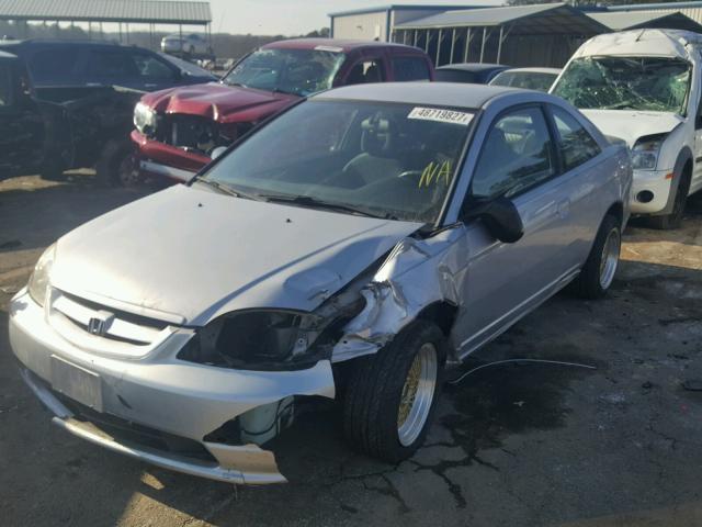 1HGEM21532L062804 - 2002 HONDA CIVIC LX SILVER photo 2