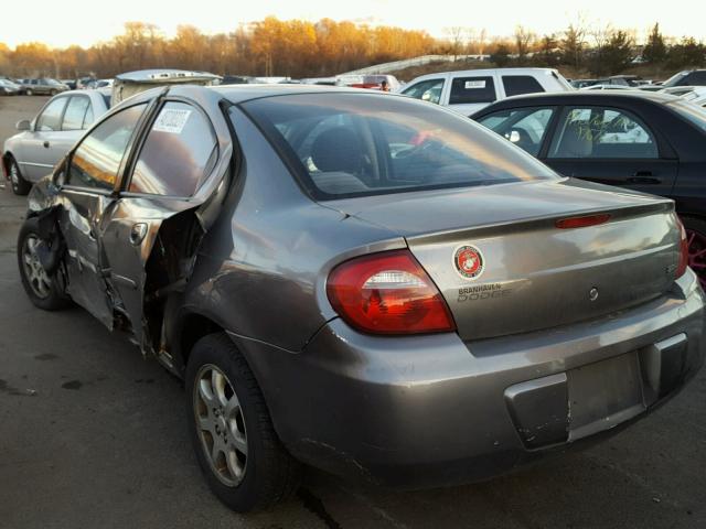 1B3ES56C35D174841 - 2005 DODGE NEON SXT GRAY photo 3