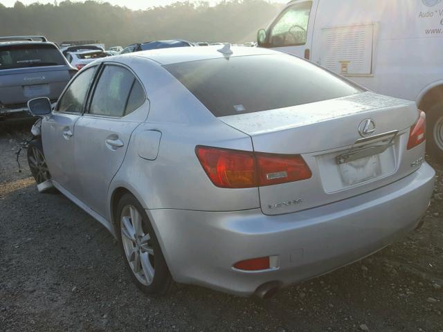 JTHBK262675038836 - 2007 LEXUS IS 250 SILVER photo 3