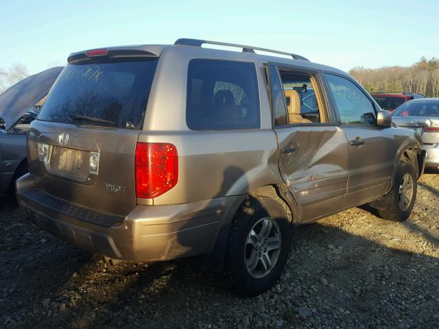 2HKYF18514H605905 - 2004 HONDA PILOT EXL BROWN photo 4