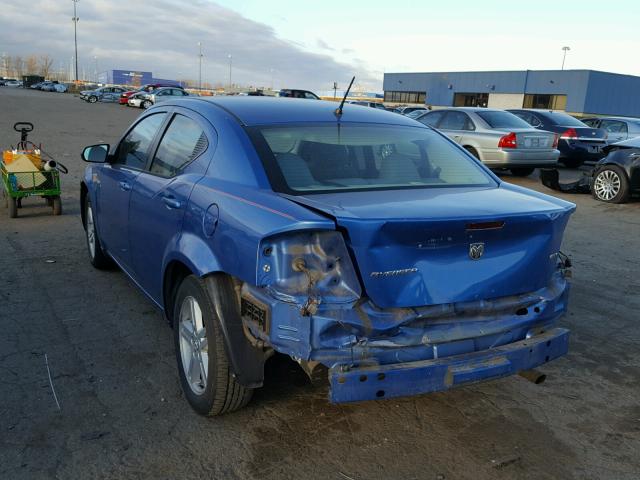 1B3LC56K38N569371 - 2008 DODGE AVENGER SX BLUE photo 3