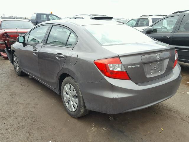 19XFB2F57CE015657 - 2012 HONDA CIVIC LX GRAY photo 3