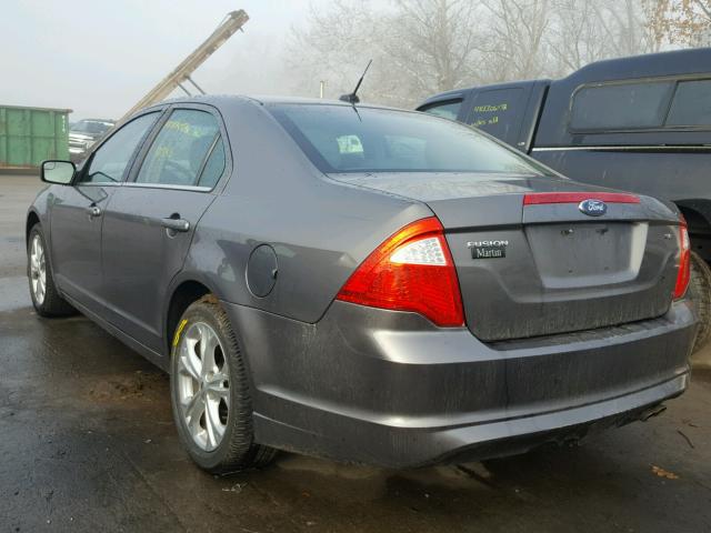 3FAHP0HAXCR219070 - 2012 FORD FUSION SE GRAY photo 3