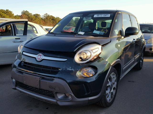 ZFBCFADH1EZ017526 - 2014 FIAT 500L TREKK GREEN photo 2