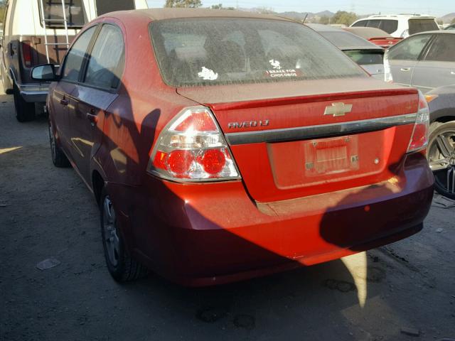 KL1TD5DE2BB183811 - 2011 CHEVROLET AVEO LS RED photo 3