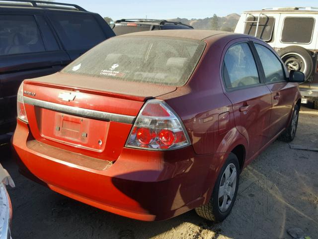 KL1TD5DE2BB183811 - 2011 CHEVROLET AVEO LS RED photo 4