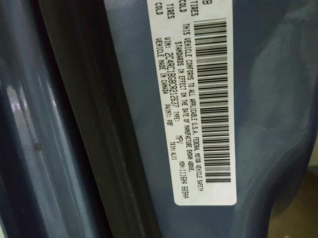 2C4RC1BG8CR212637 - 2012 CHRYSLER TOWN & COU Mavi foto 10