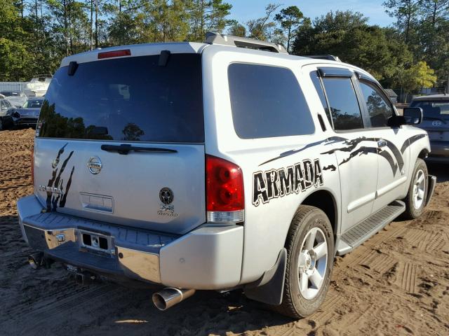 5N1AA08A95N738920 - 2005 NISSAN ARMADA SE SILVER photo 4