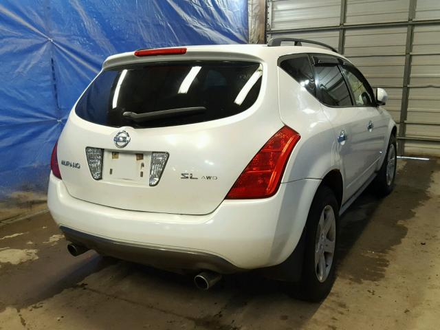 JN8AZ08W33W212660 - 2003 NISSAN MURANO SL WHITE photo 4