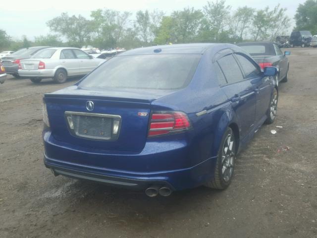 19UUA76578A013765 - 2008 ACURA TL TYPE S BLUE photo 4