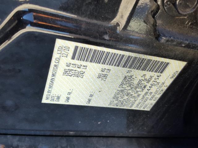 1N4AL2AP0BN446356 - 2011 NISSAN ALTIMA BAS BLACK photo 10