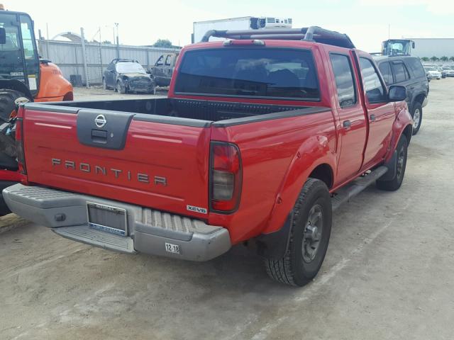 1N6ED27T04C401314 - 2004 NISSAN FRONTIER C RED photo 4