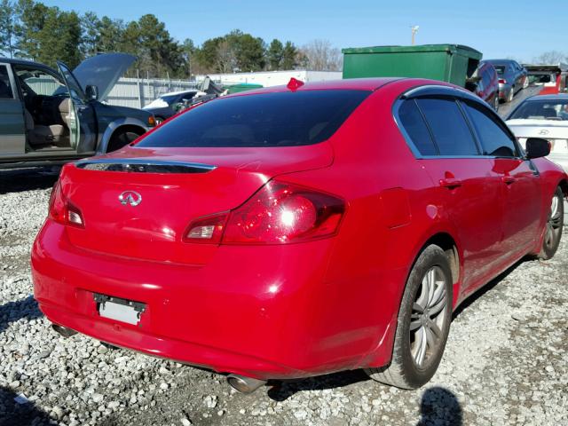 JN1CV6AP8AM409213 - 2010 INFINITI G37 BASE RED photo 4