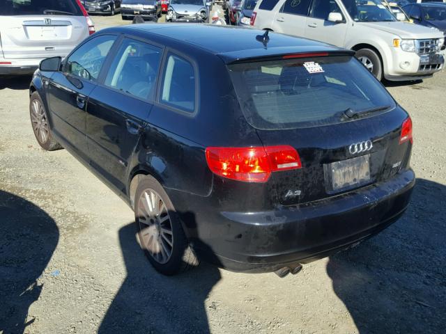 WAUHF78PX7A020513 - 2007 AUDI A3 2 BLACK photo 3