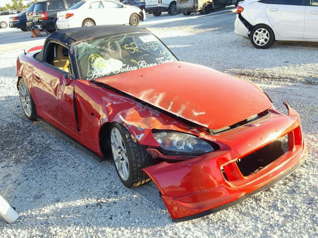 JHMAP21415S007269 - 2005 HONDA S2000 RED photo 1