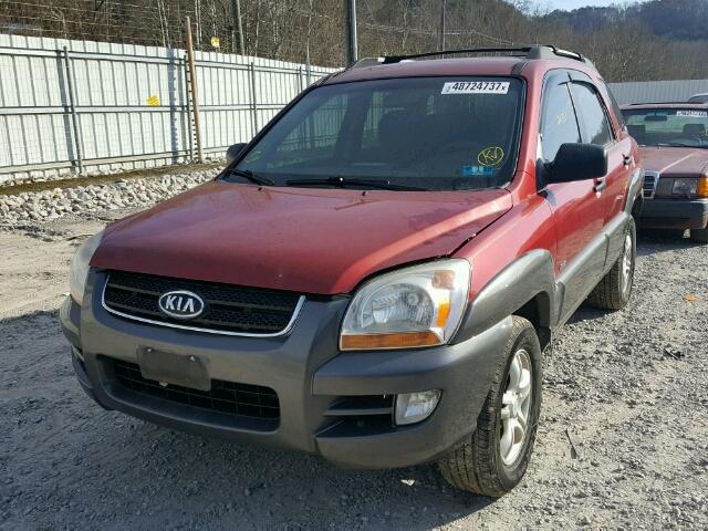 KNDJE723987475624 - 2008 KIA SPORTAGE E RED photo 2