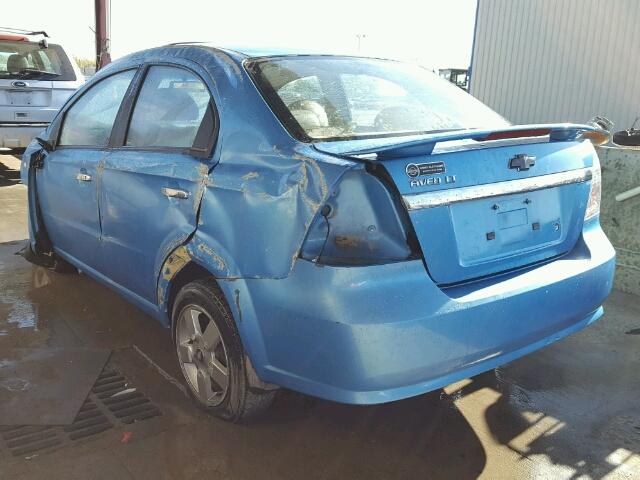 KL1TG56607B145014 - 2007 CHEVROLET AVEO LT BLUE photo 3