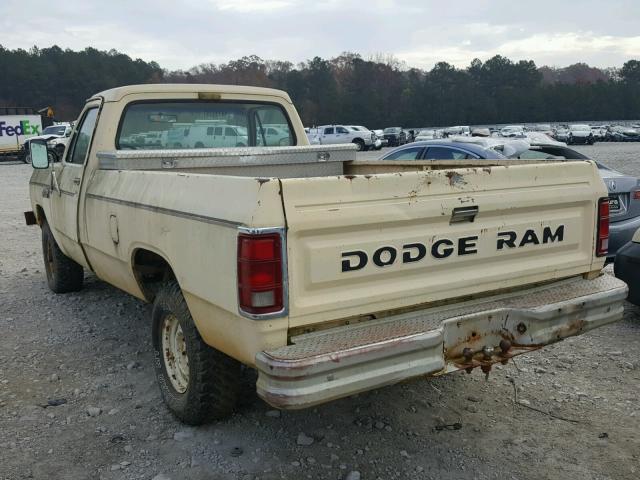 1B7HW14T4GS000755 - 1986 DODGE W-SERIES W YELLOW photo 3