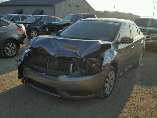 3N1AB7AP0FY239522 - 2015 NISSAN SENTRA S GRAY photo 2