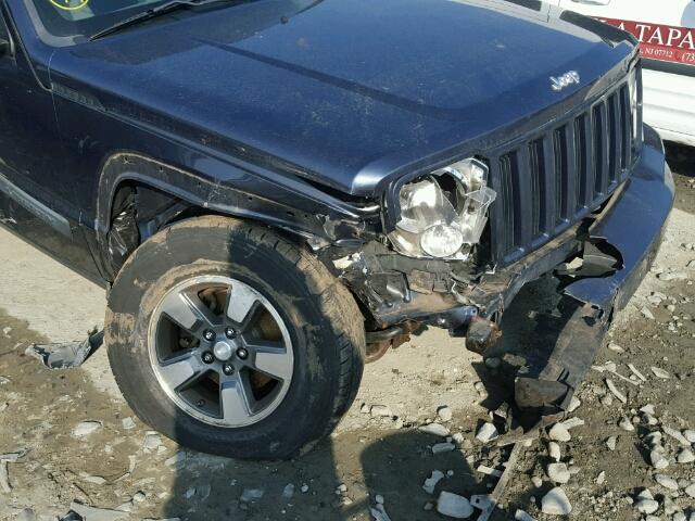 1J8GN28K78W281393 - 2008 JEEP LIBERTY SP BLUE photo 9