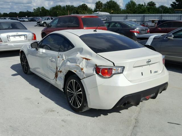 JF1ZNAA14E8705937 - 2014 TOYOTA SCION FR-S WHITE photo 3