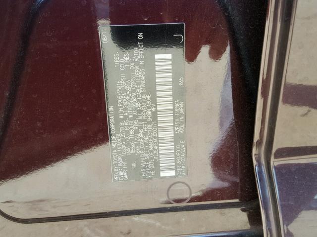 JTLZE4FE6CJ000171 - 2012 TOYOTA SCION XB 勃艮第红 照片 10