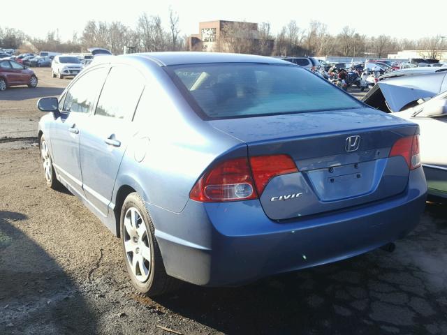 2HGFA16547H513789 - 2007 HONDA CIVIC LX BLUE photo 3