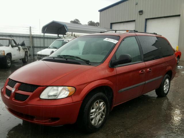 1B8GP34302B620253 - 2002 DODGE GRAND CARA RED photo 2