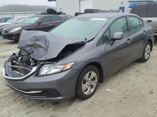 19XFB2F55DE090147 - 2013 HONDA CIVIC LX GRAY photo 2