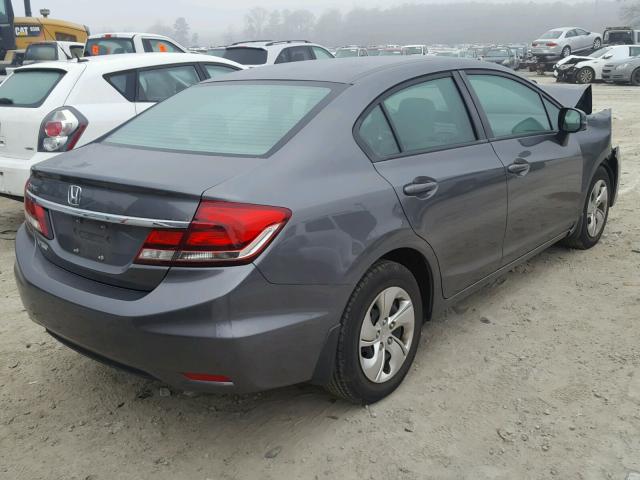 19XFB2F55DE090147 - 2013 HONDA CIVIC LX GRAY photo 4