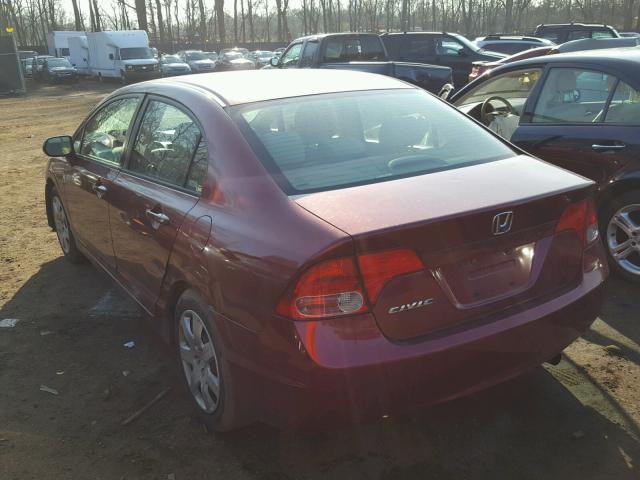 2HGFA16528H536974 - 2008 HONDA CIVIC LX BURGUNDY photo 3