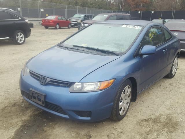 2HGFG12647H521503 - 2007 HONDA CIVIC LX BLUE photo 2